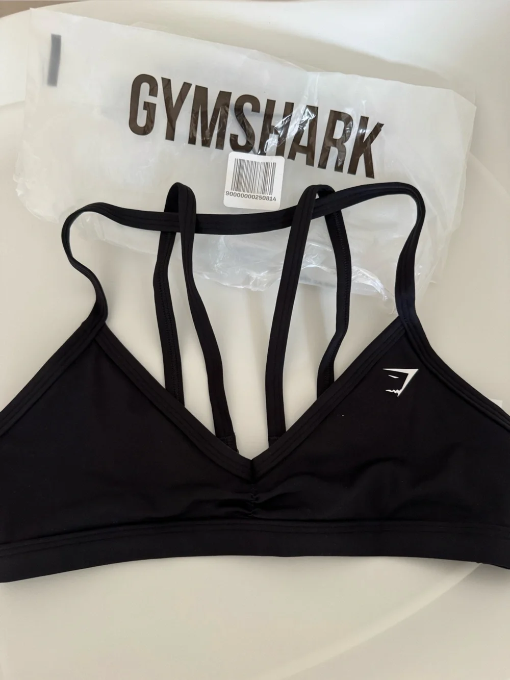 Gymshark Black Strappy V-Neck Sports Bra